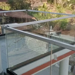 Aluminum glass balcony railing in Mumbai home